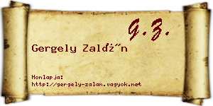 Gergely Zalán névjegykártya